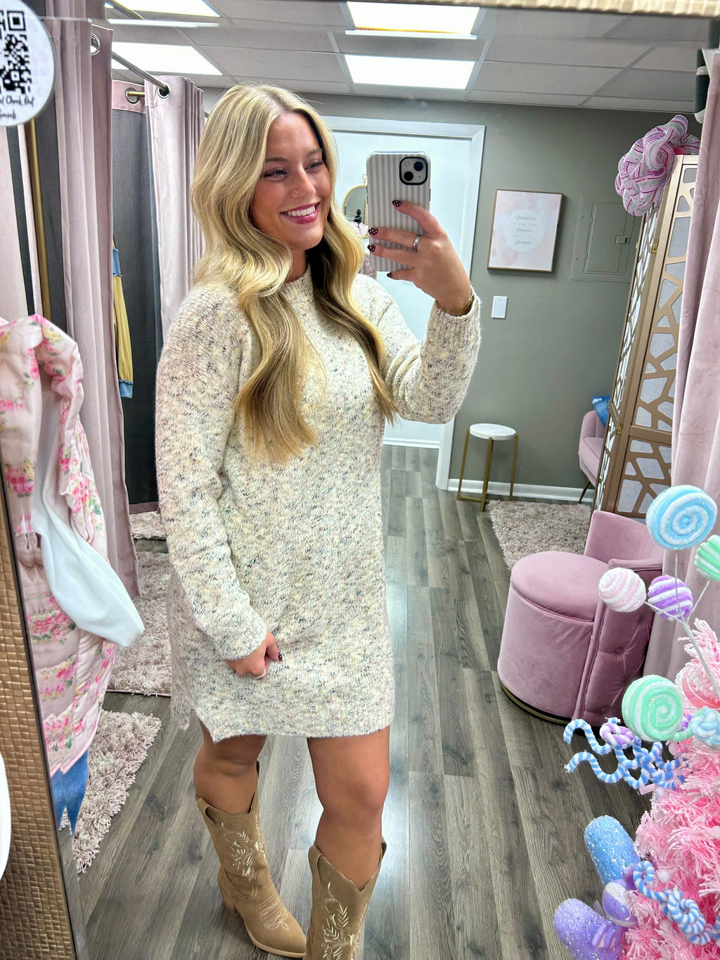 Multi Color Sweater Dress