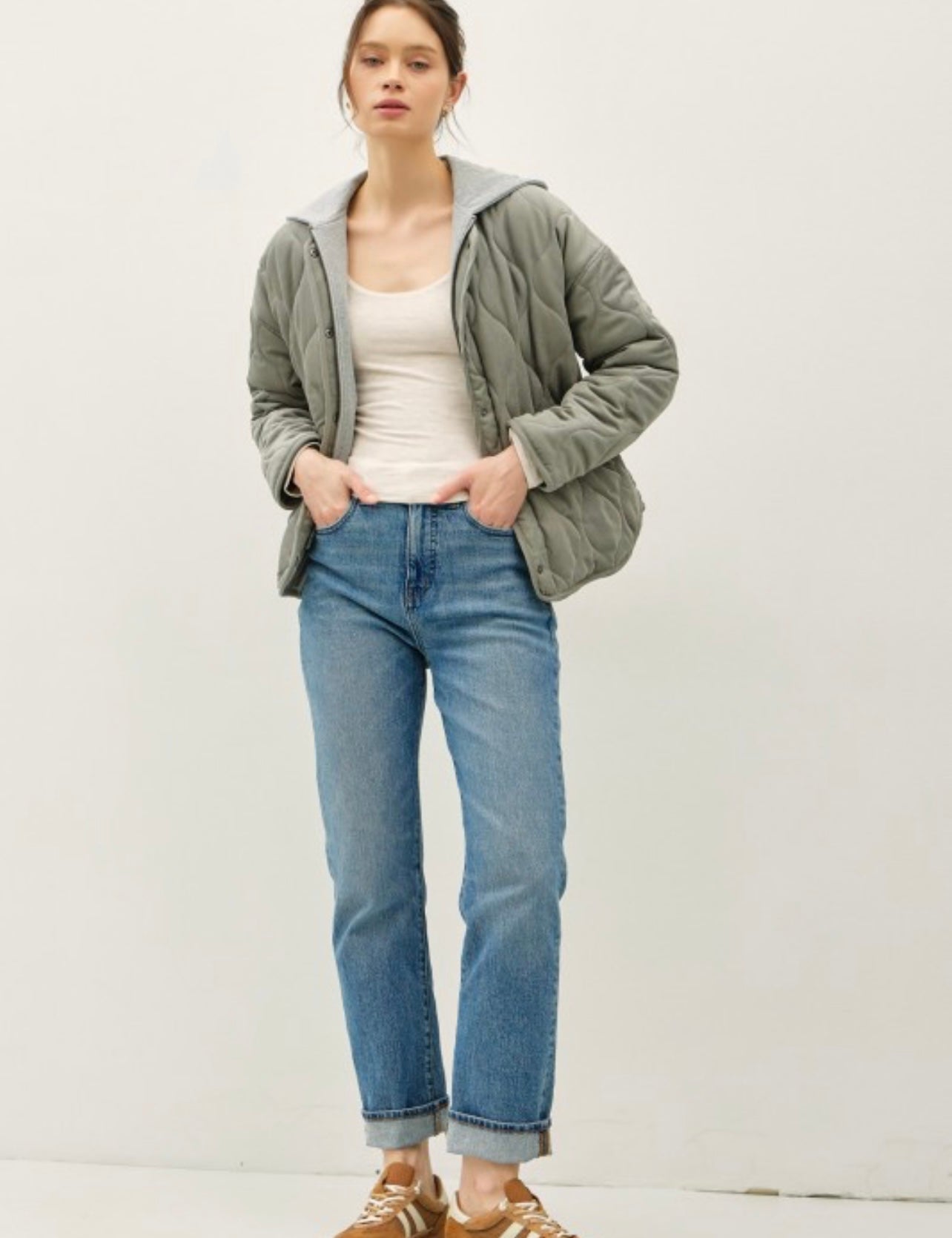 Quilted Button Up Coat