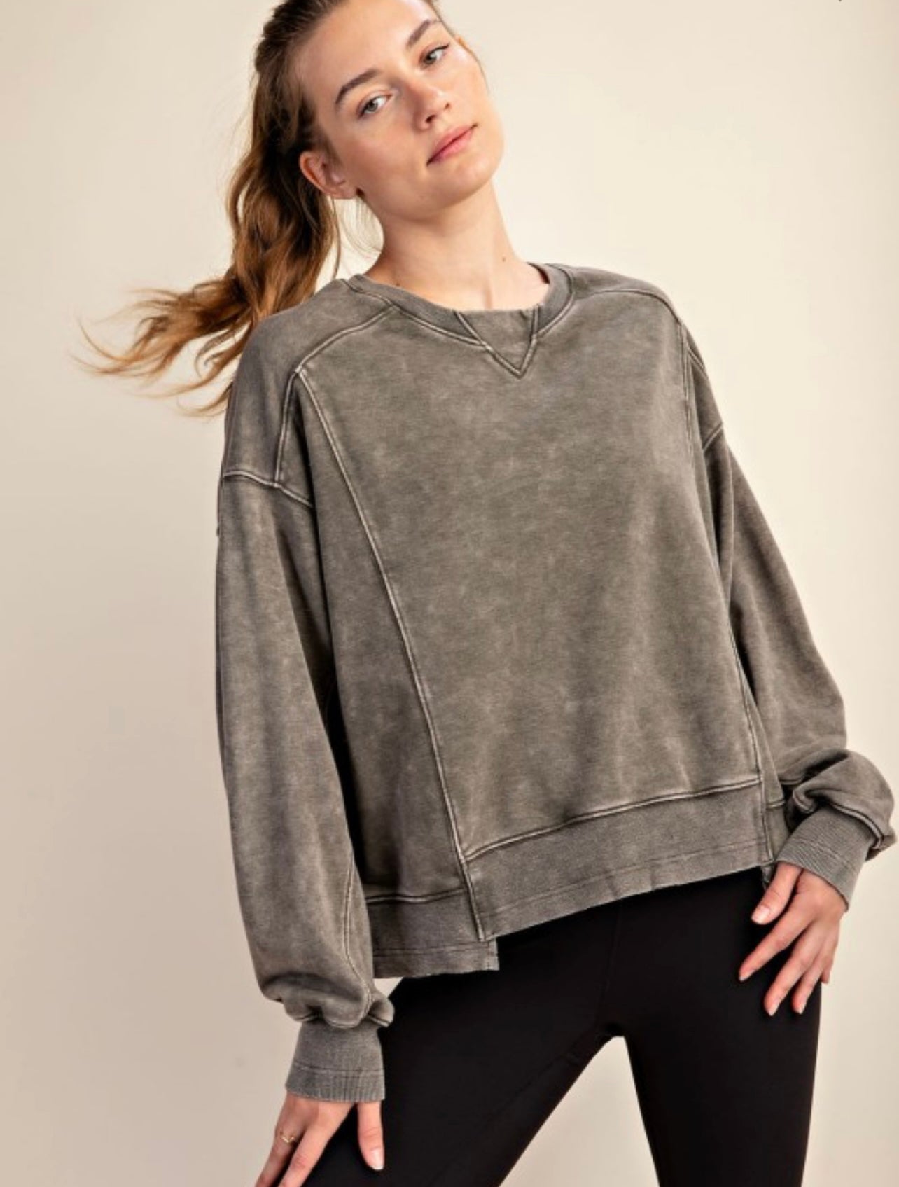 French Terry Crew Neck Pullover