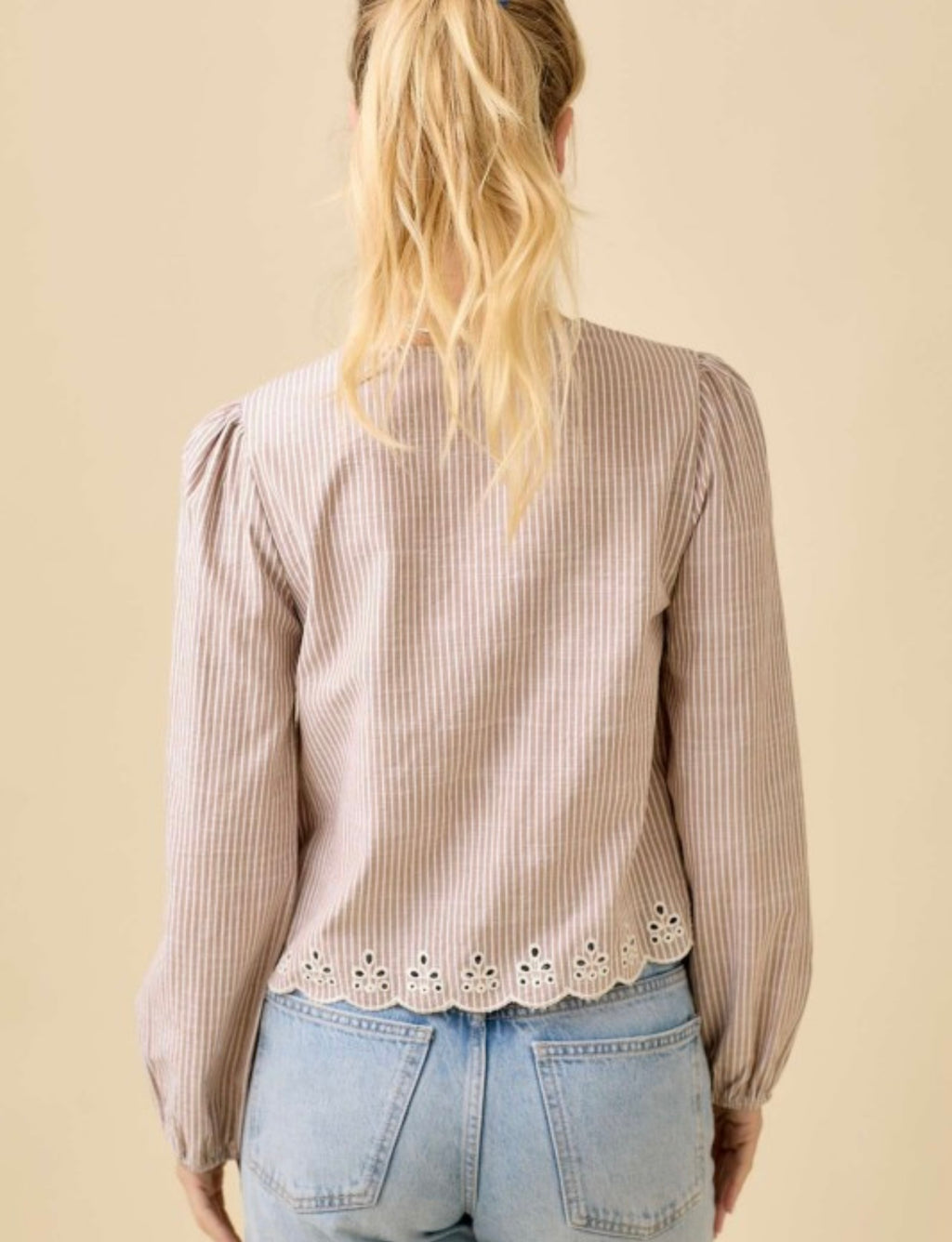 Embroidered Top with Front Tie