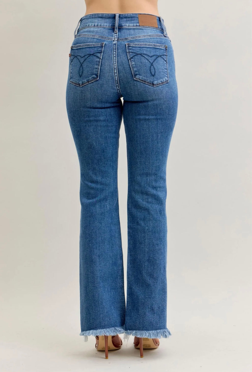 Judy Blue Double Button Fray Bootcut Jean