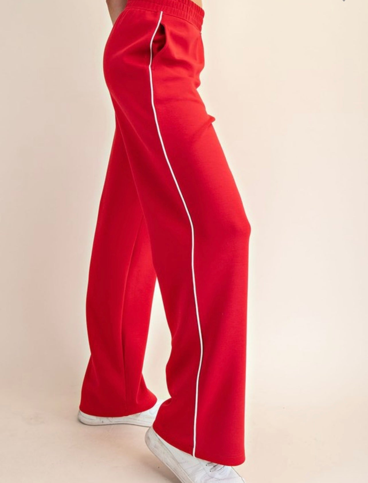 Poly Piping Straight Pant