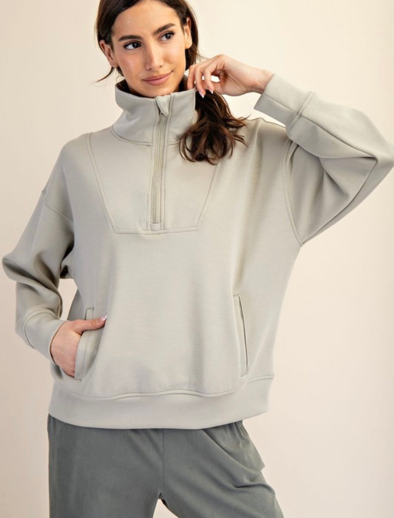 Poly Span Quarter Zip Pullover