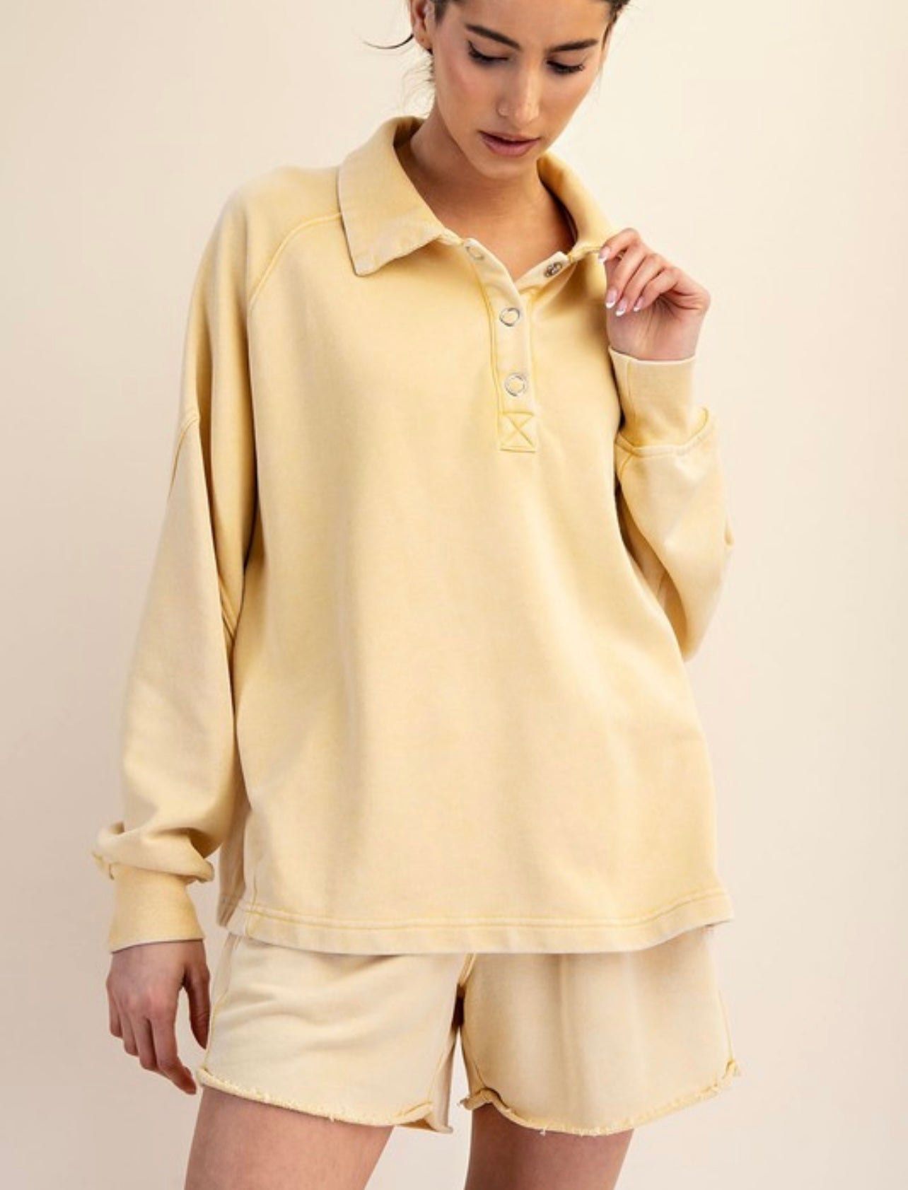 French Terry Henley Sweatshirt