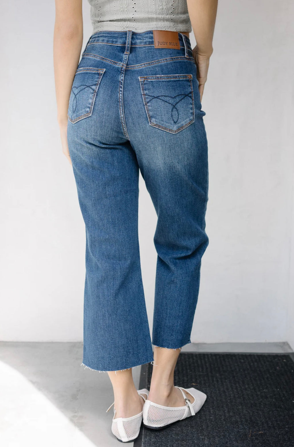 Judy Blue HW Crop Wide Leg Jean