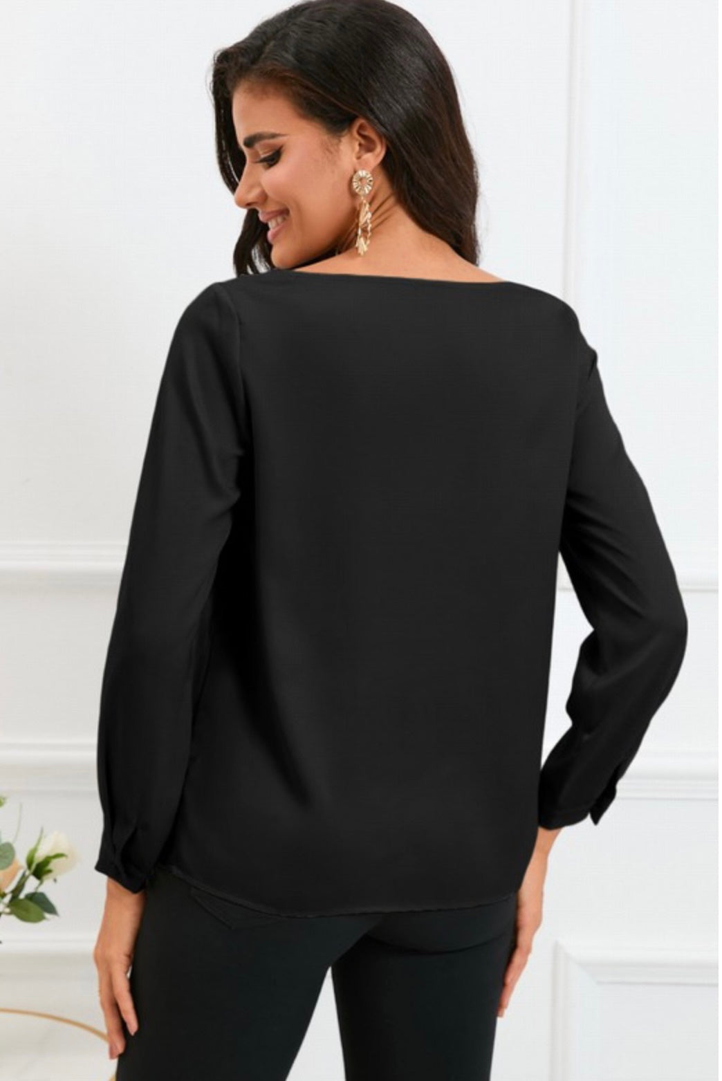 Asymmetric V Neck Blouse