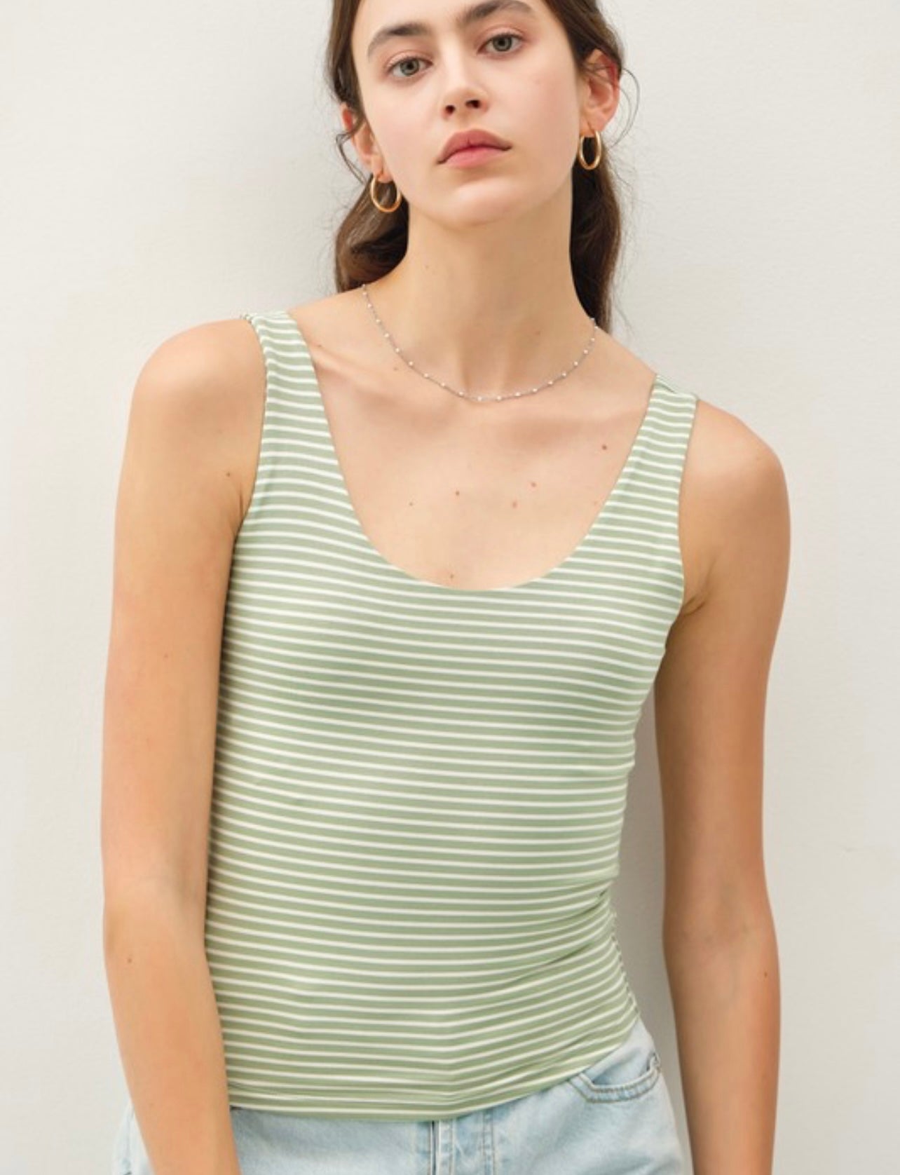 Stripe Scoop Neck Tank