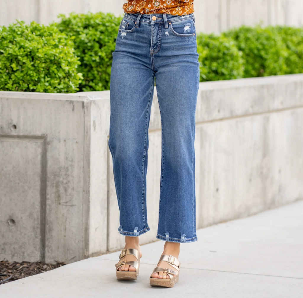 Risen High Rise Crop Bootcut Jean