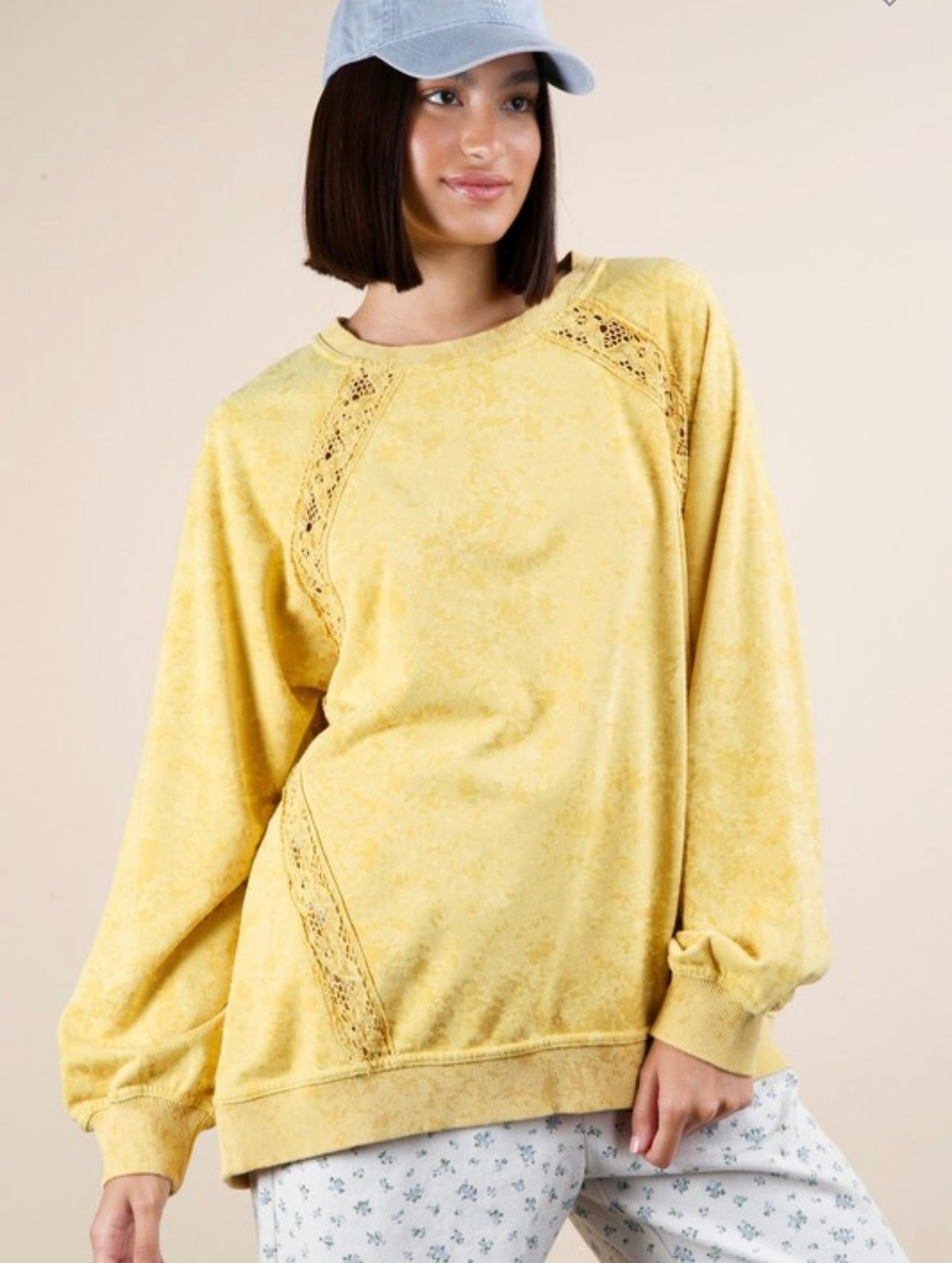 Lace Trim Knit Detail Top