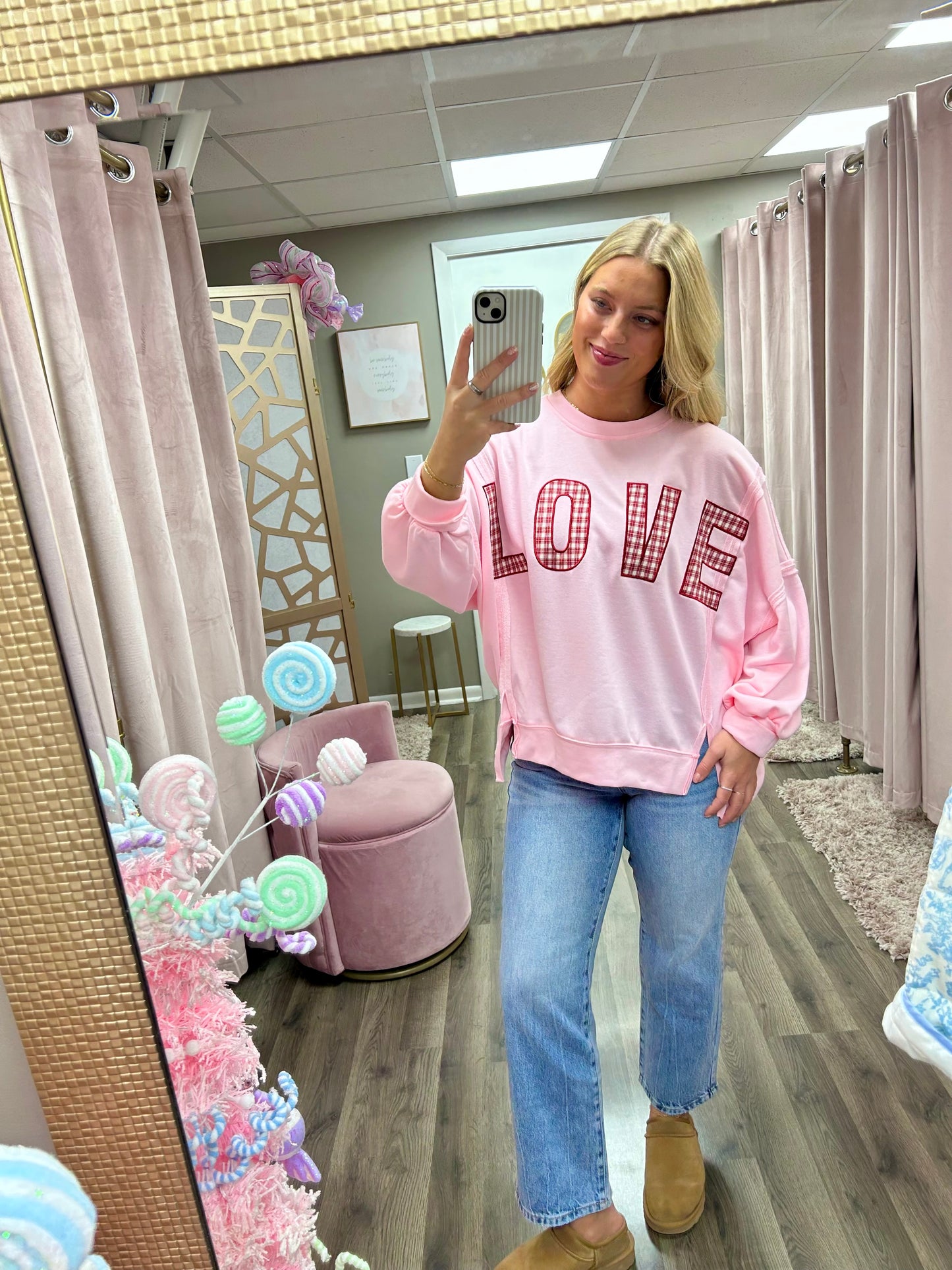 Love Patch Pullover Sweatshirt