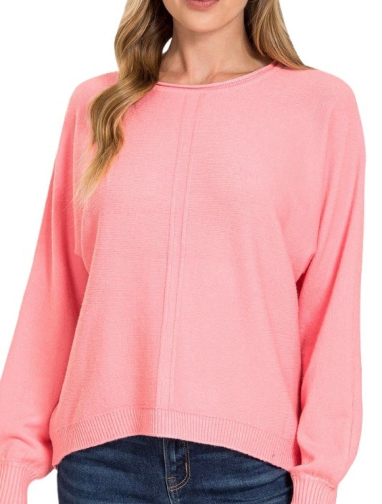Font Seam Round Neck Sweater