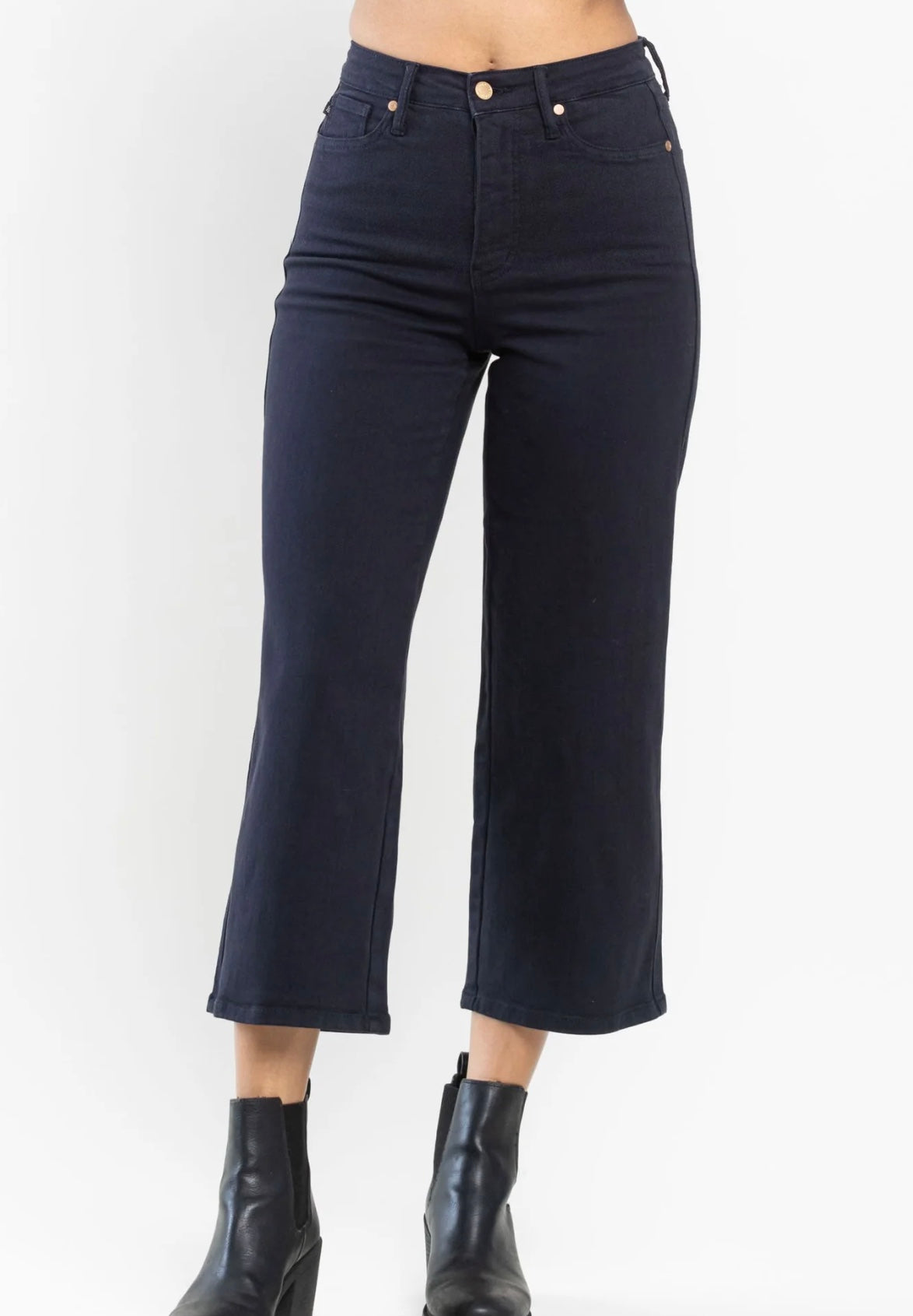 Judy Blue Navy Tummy Control Crop Jean