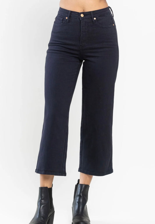 Judy Blue Navy Tummy Control Crop Jean