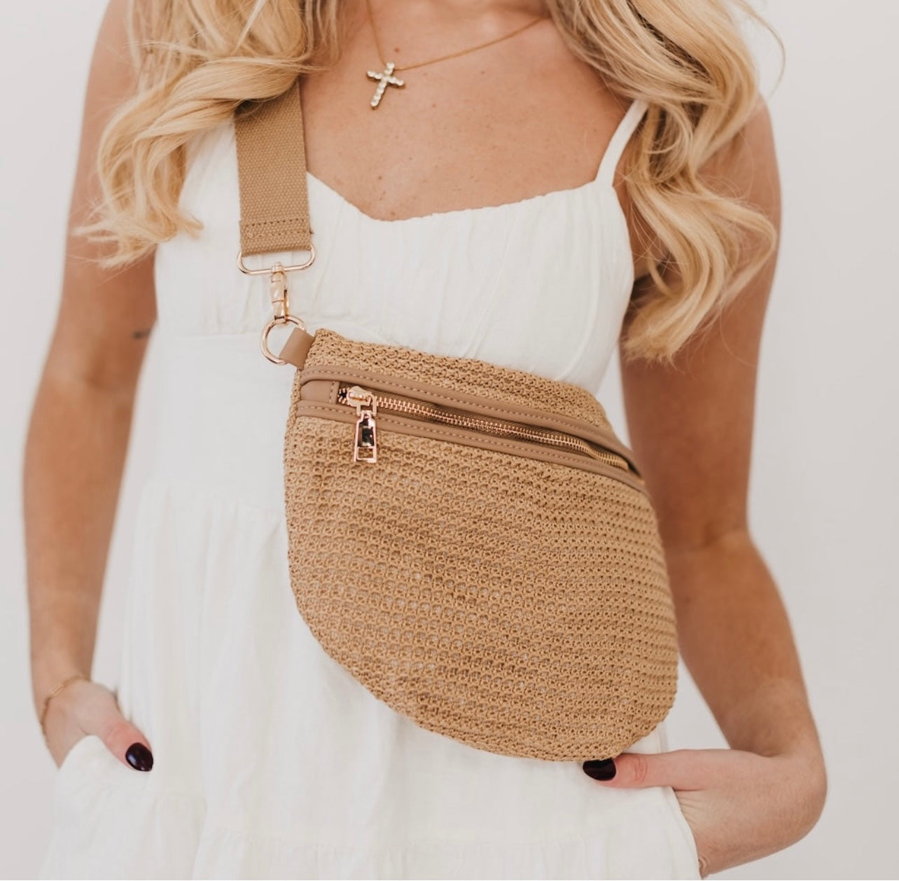 PS Woven Raffia Bum Bag
