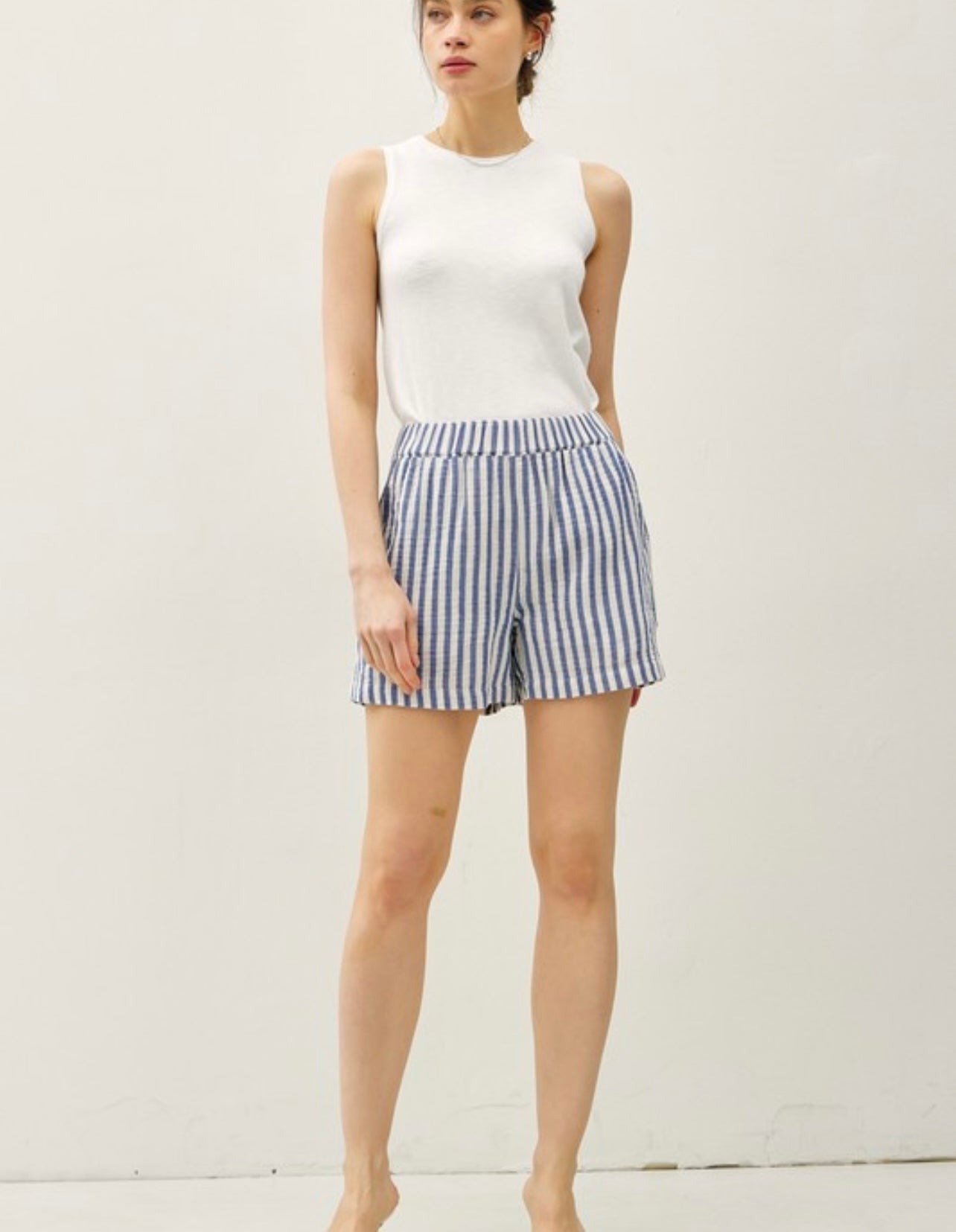 Classic Cut Striped Gauze Short
