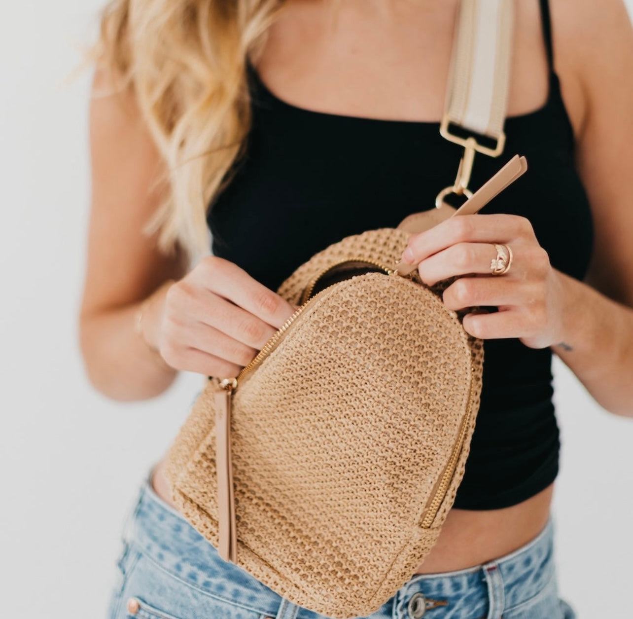 PS Raffia Sling Bag