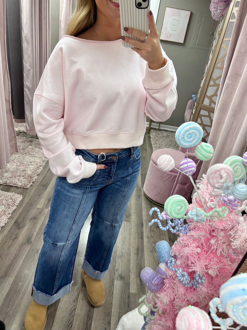 Risen Slouchy Crop Seam Detail Jean