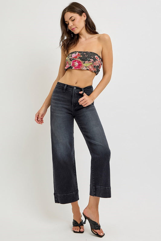 Risen Crop High Rise Wide Jean