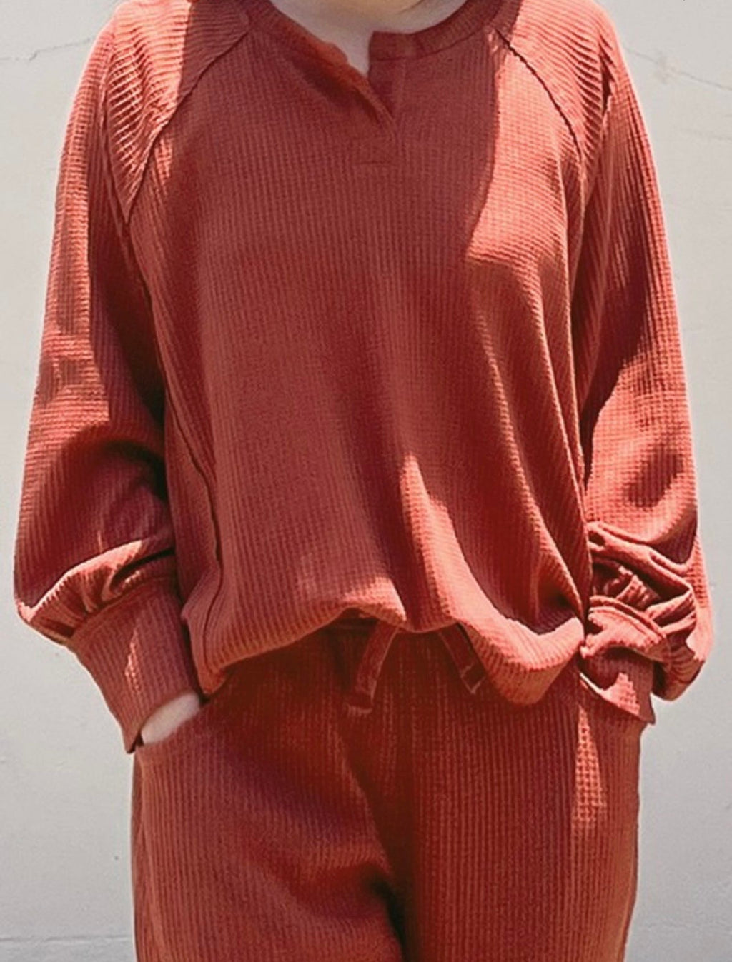 Soft Waffle Knit Long Sleeve