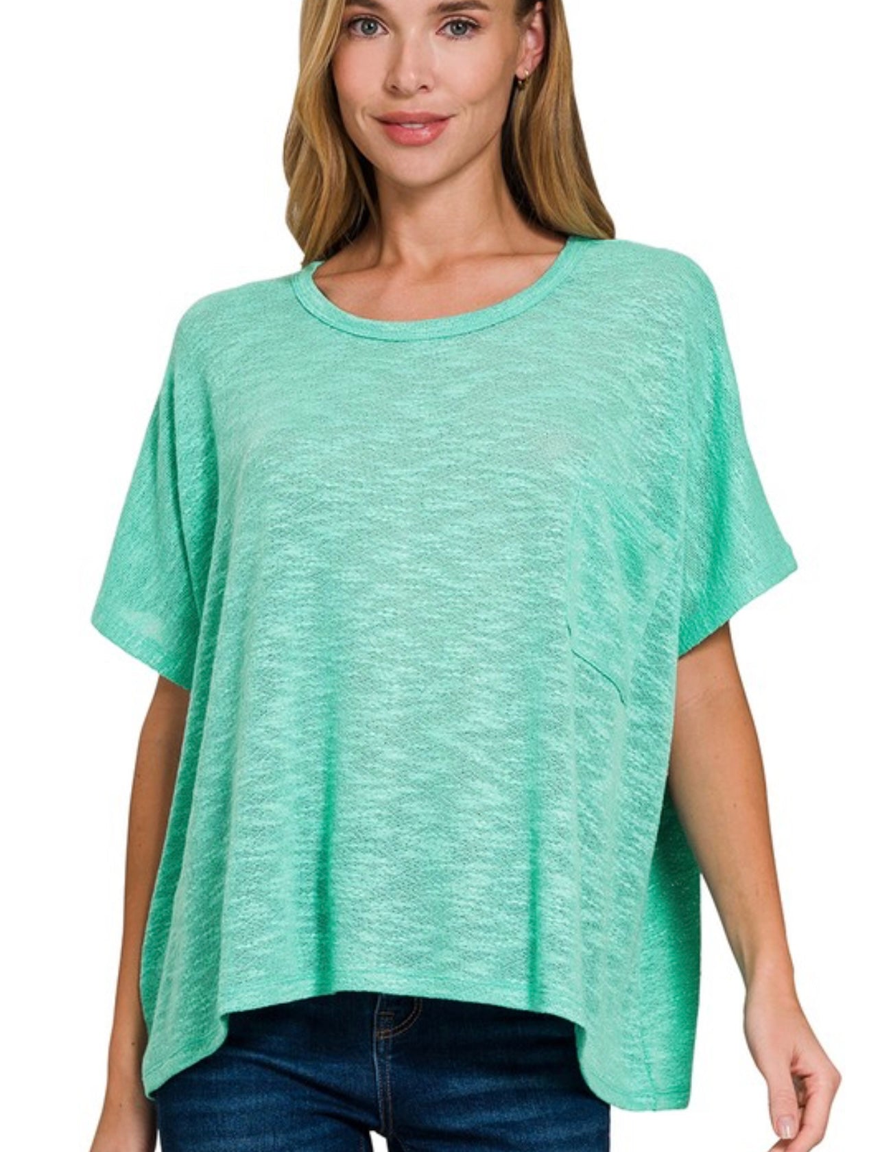 Oversized Slub Top w/ Pockets