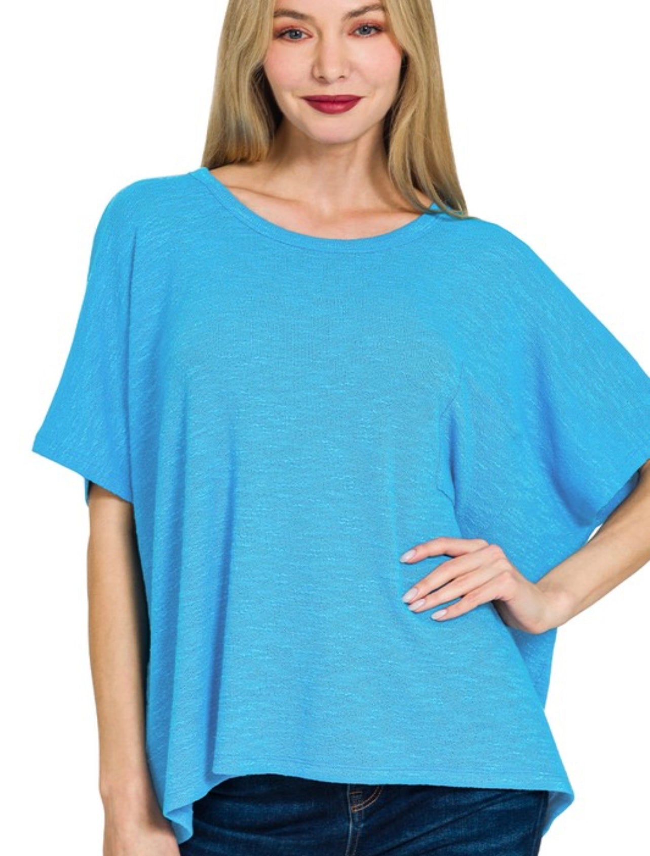 Oversized Slub Top w/ Pockets