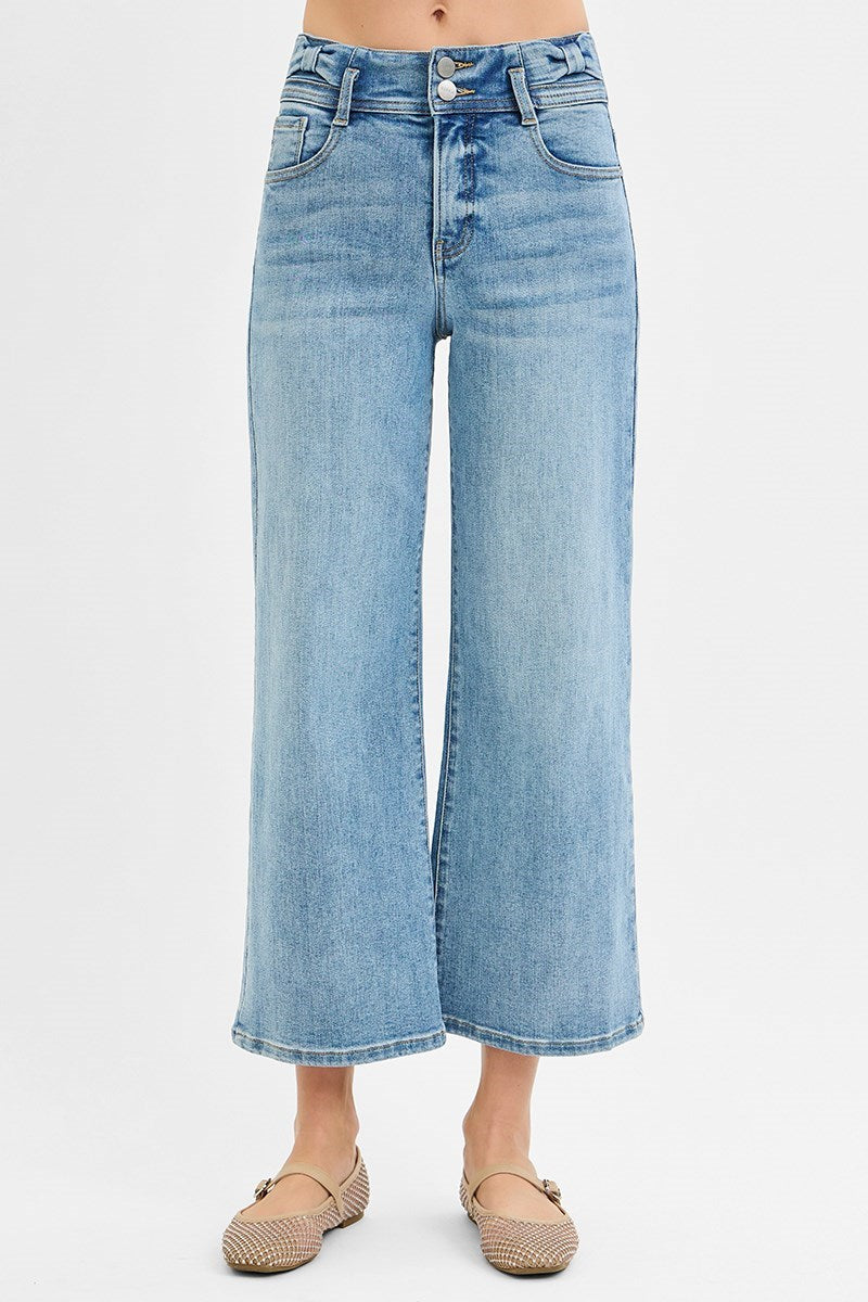 Risen Wide Crop Bow Detail Jean