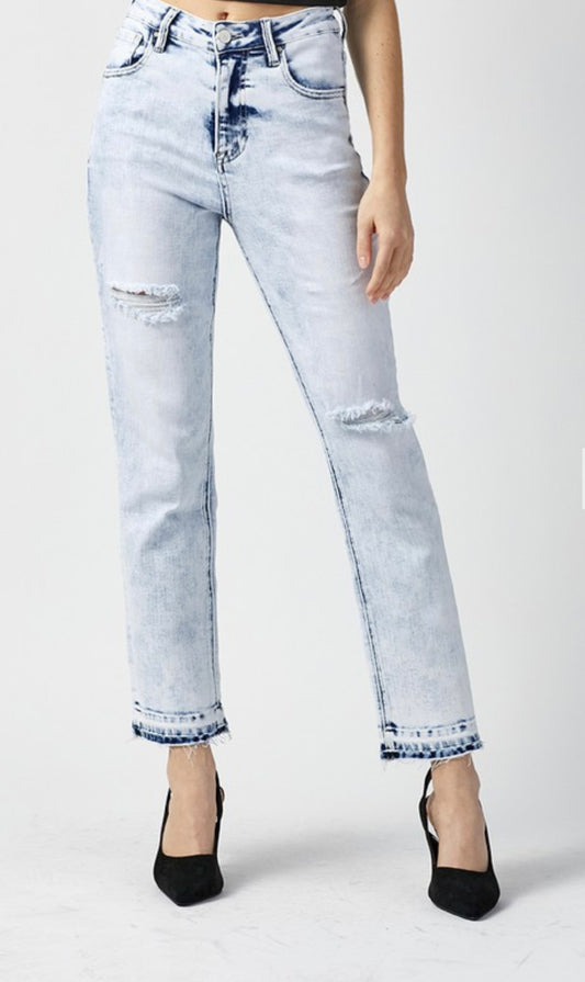 Risen High Waist Acid Crop Jean