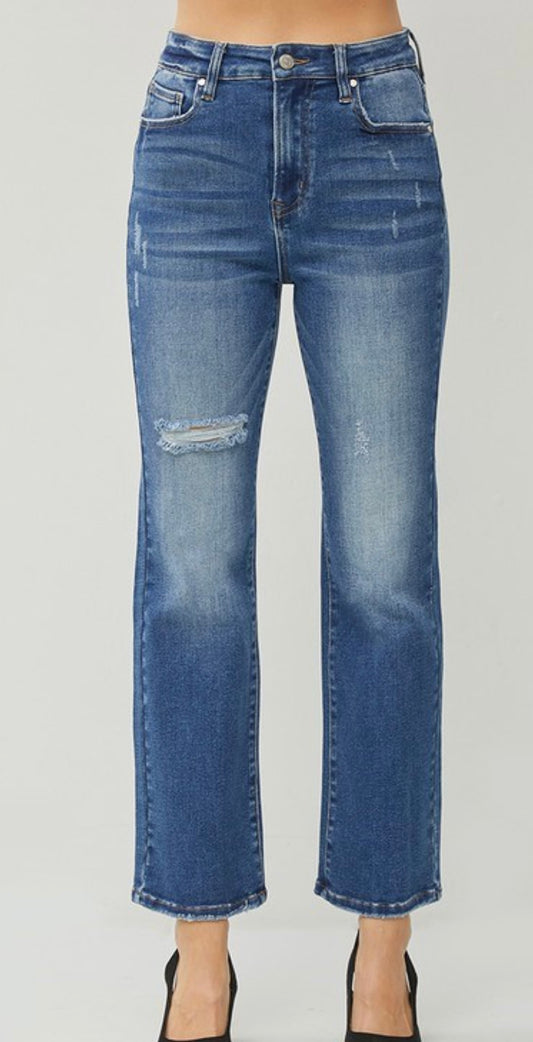 Risen Plus High Rise Straight Ankle Jean