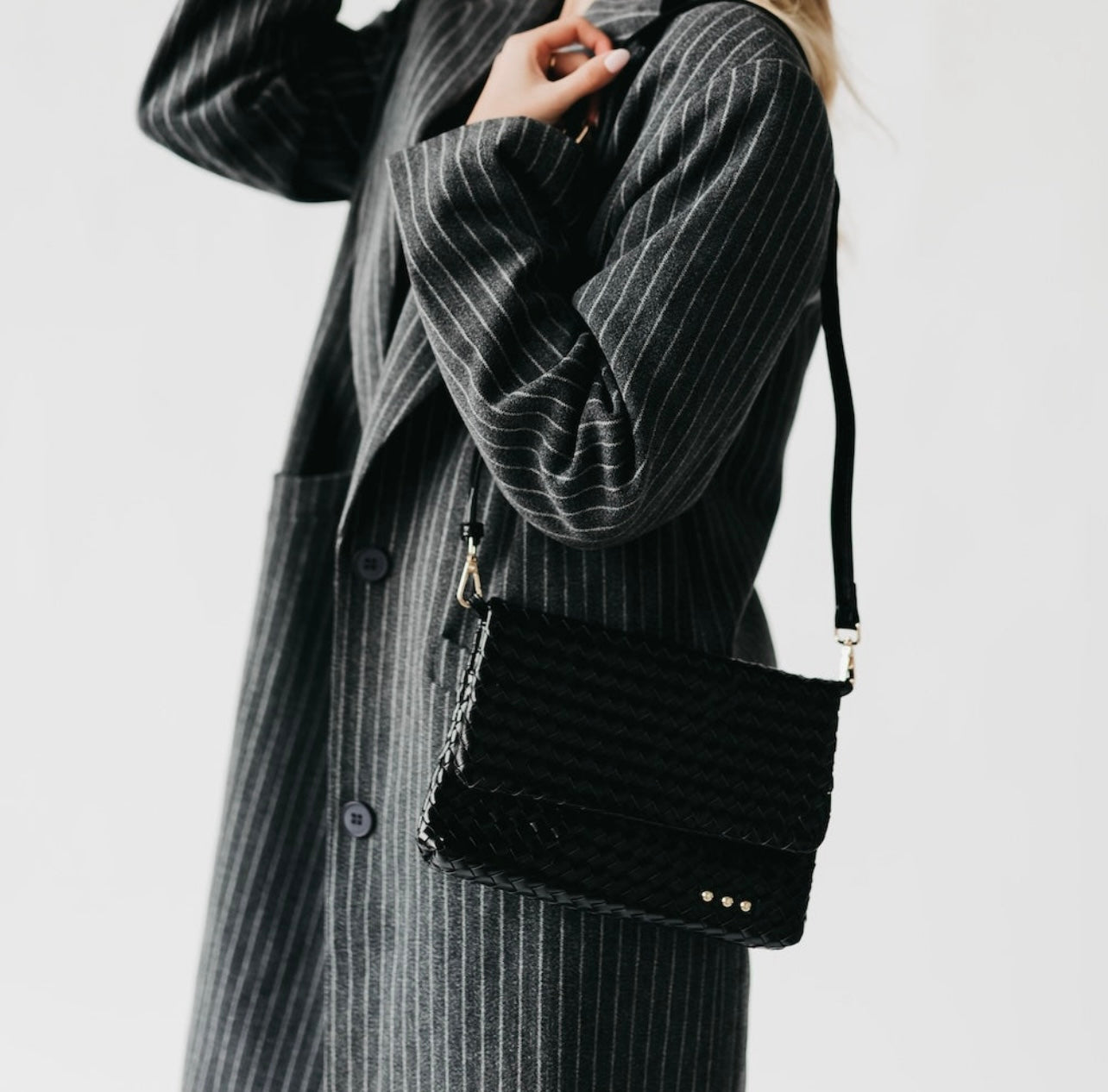 PS Woven Flap Crossbody Bag