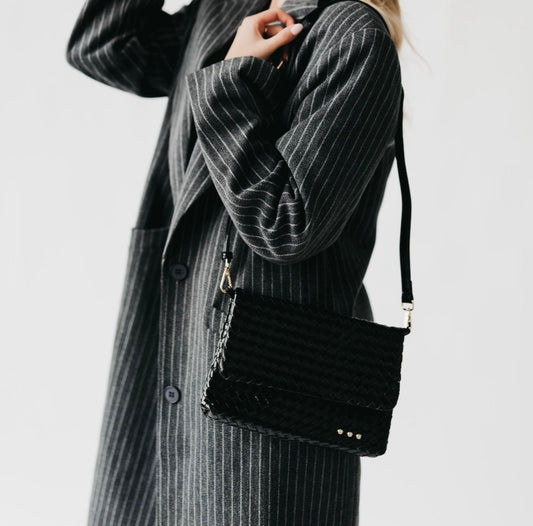 PS Woven Flap Crossbody Bag