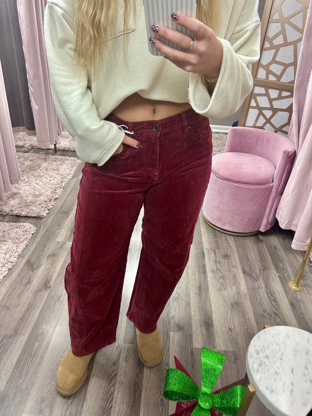 Risen Slouchy Barrel Corduroy Pants