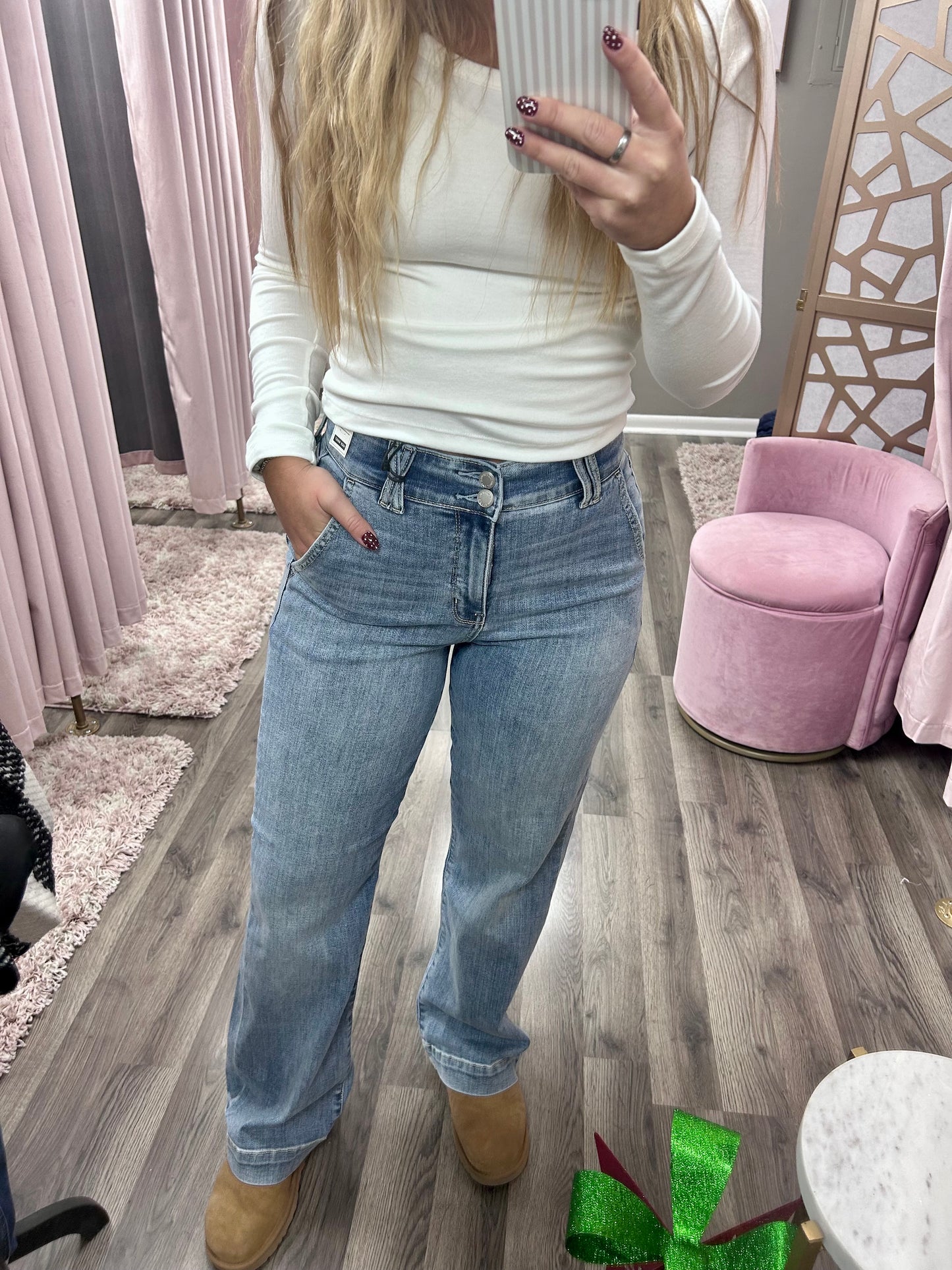 Judy Blue HW Trouser Wide Leg Jean