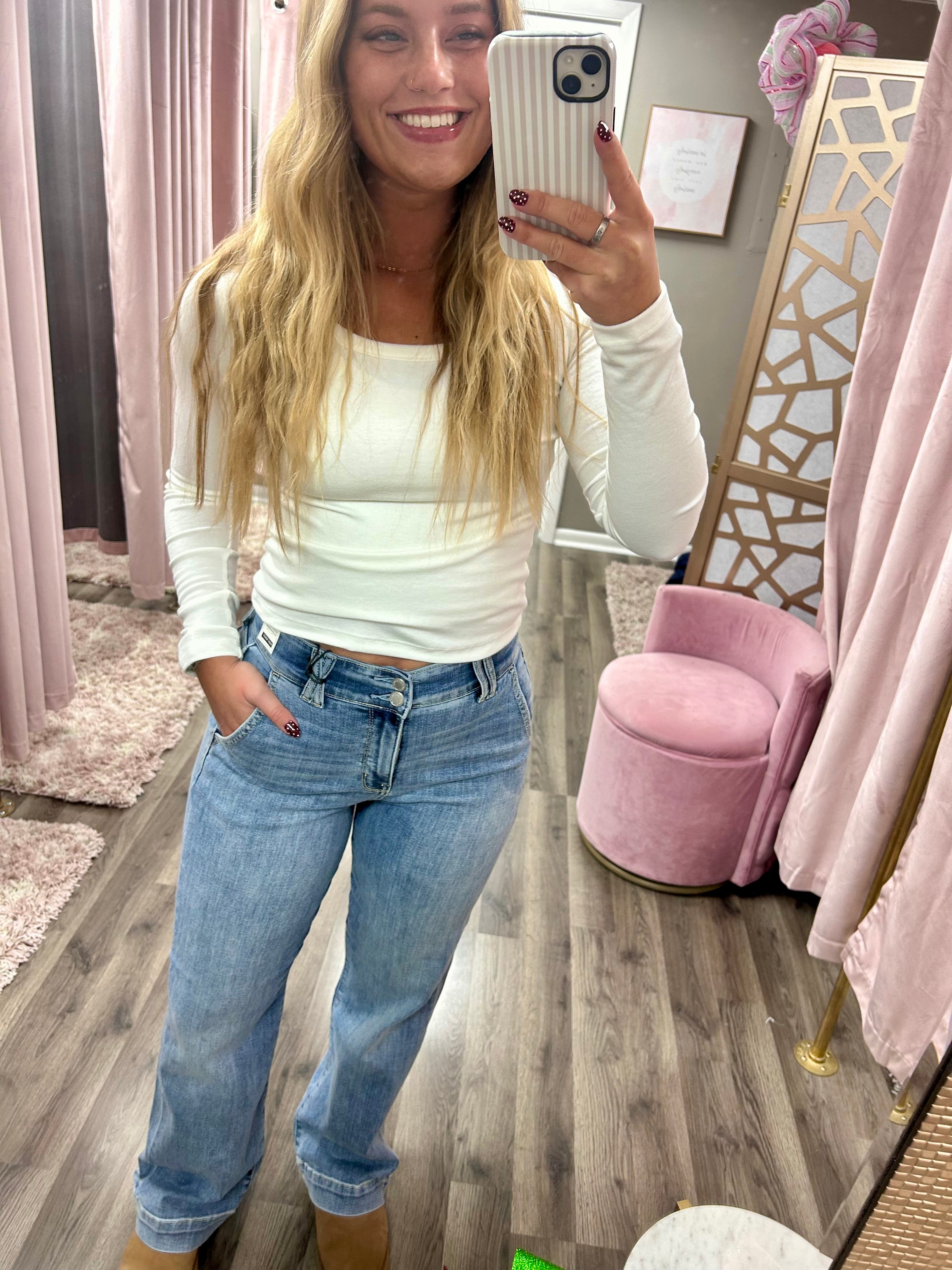 Judy Blue HW Trouser Wide Leg Jean