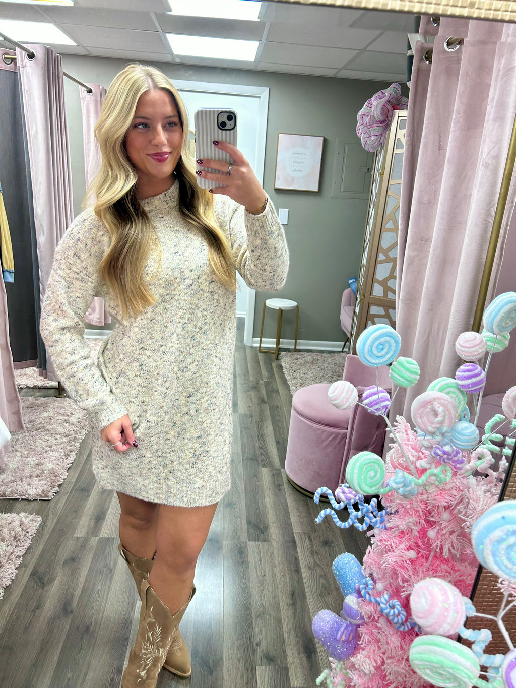 Multi Color Sweater Dress