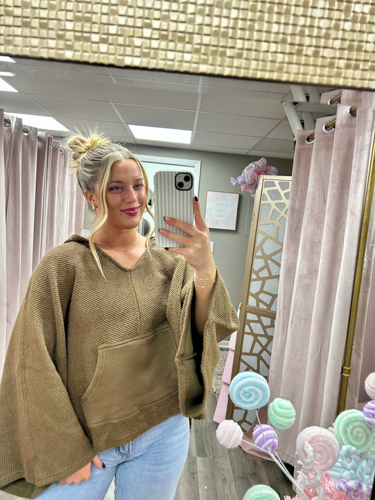 Washed Vintage V Neck Hoodie