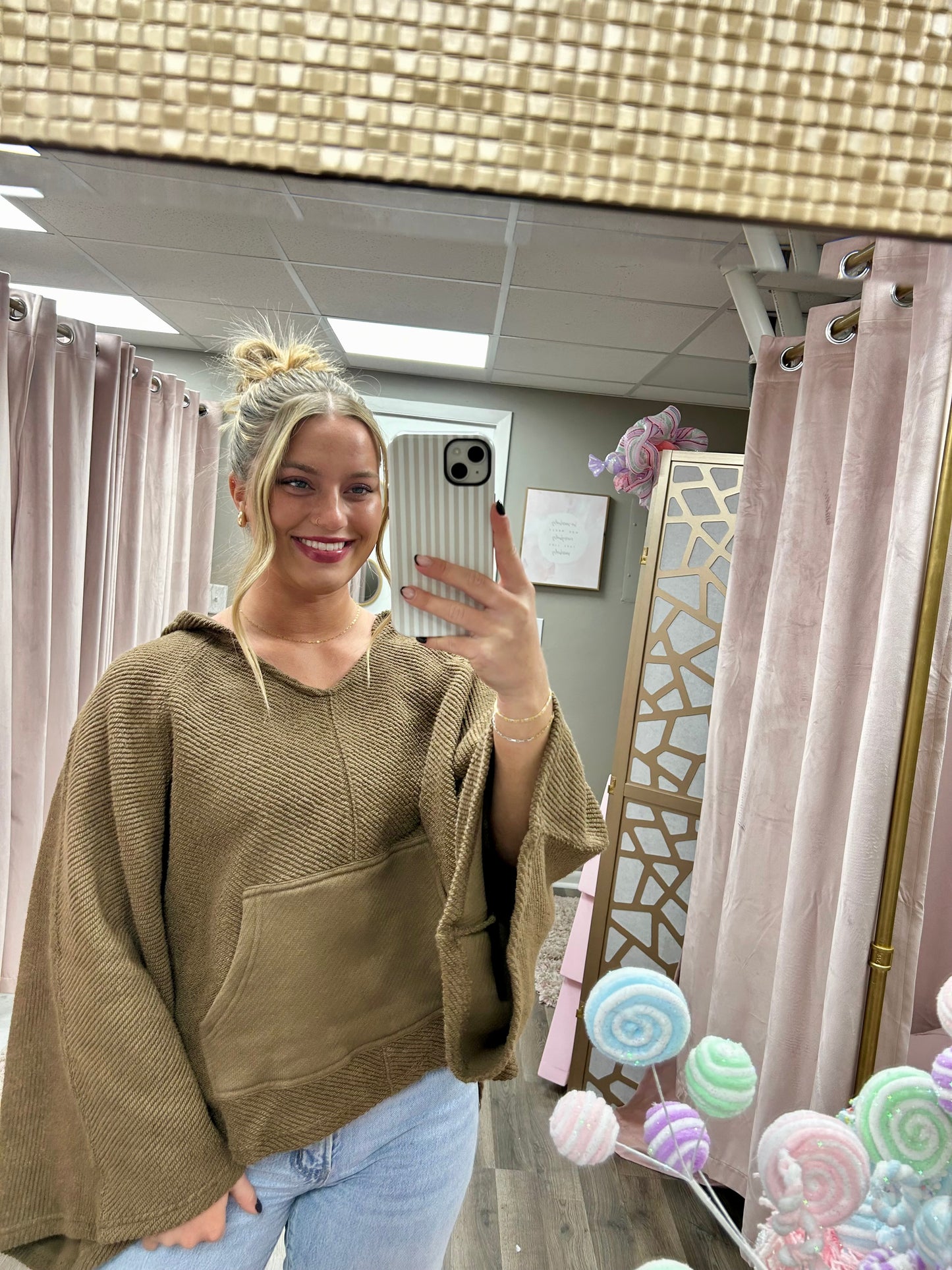 Washed Vintage V Neck Hoodie