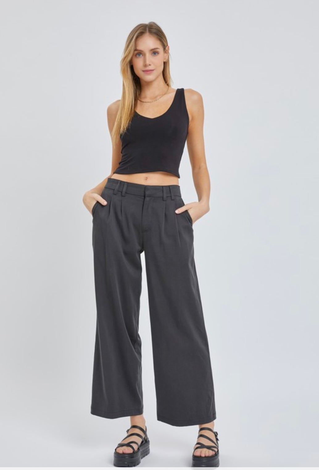 Wide Straight Leg Tencel Pant