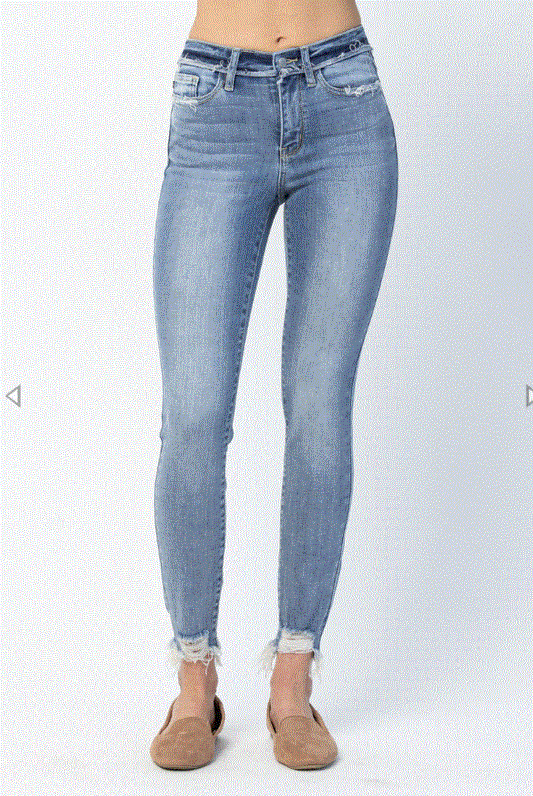 Judy Blue Mid Rise Release Waistband Skinny