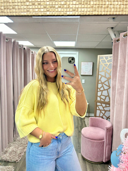 Drop Shoulder Knit Sweater