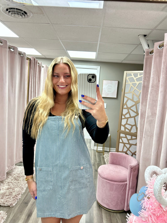 Stripe Overall Mini Dress