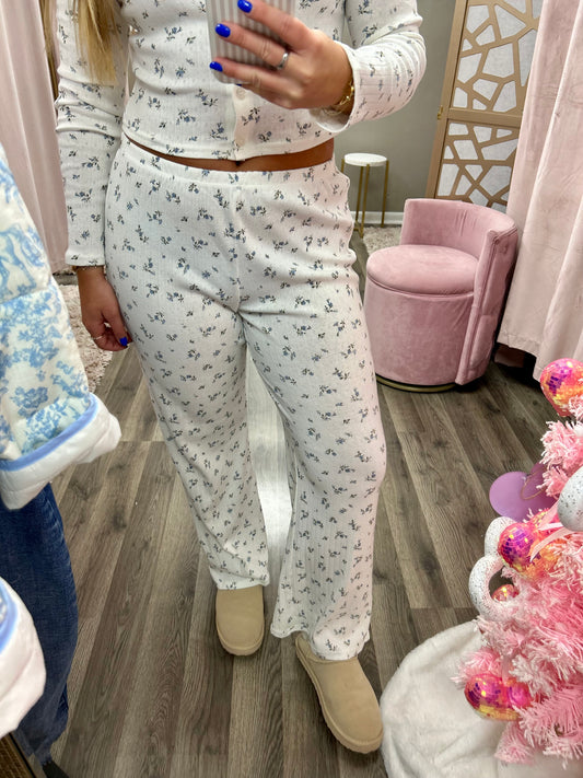 Floral Pointelle Knit Pant