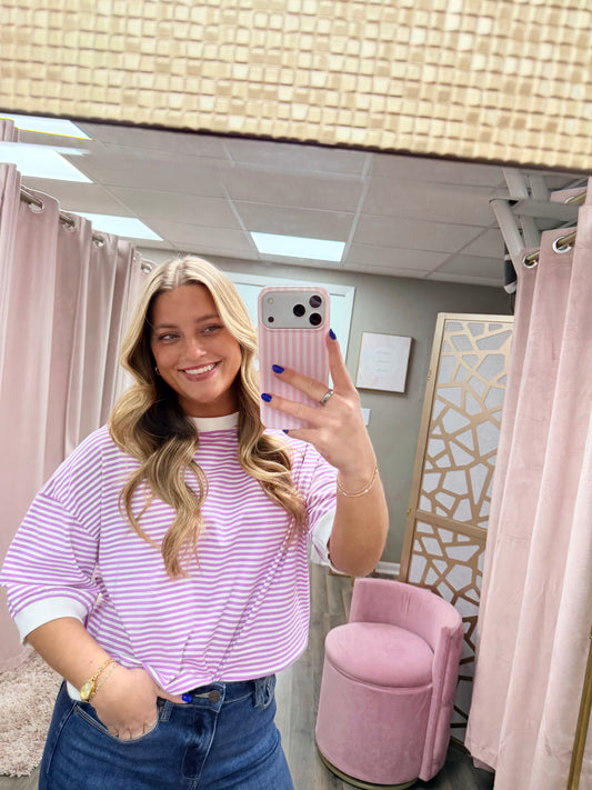 Contrast Trim Banded Top