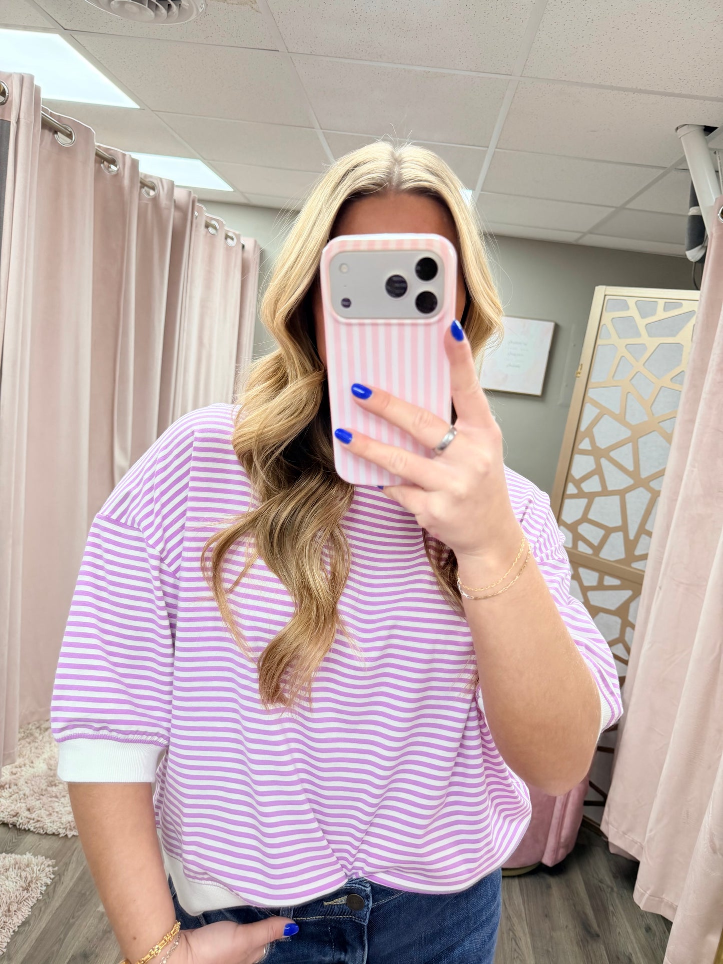 Contrast Trim Banded Top