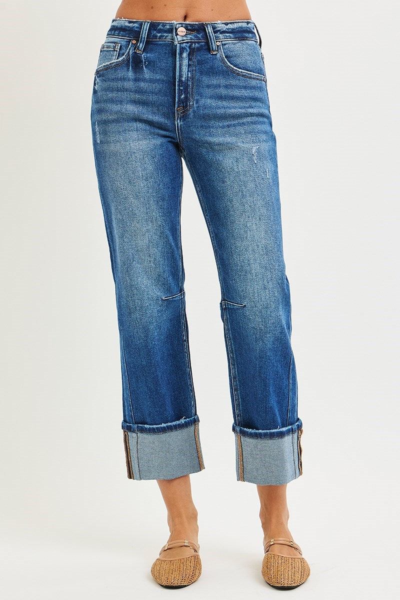 Risen High Rise Straight Hem Jean