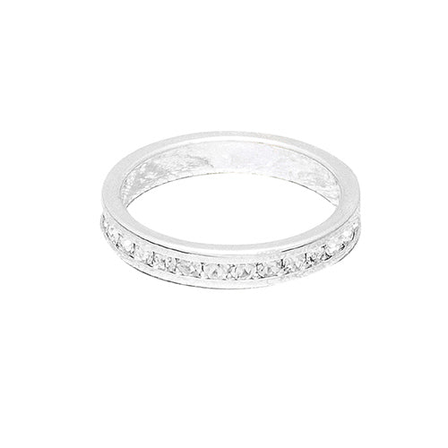 Birthstone Ring April Silver