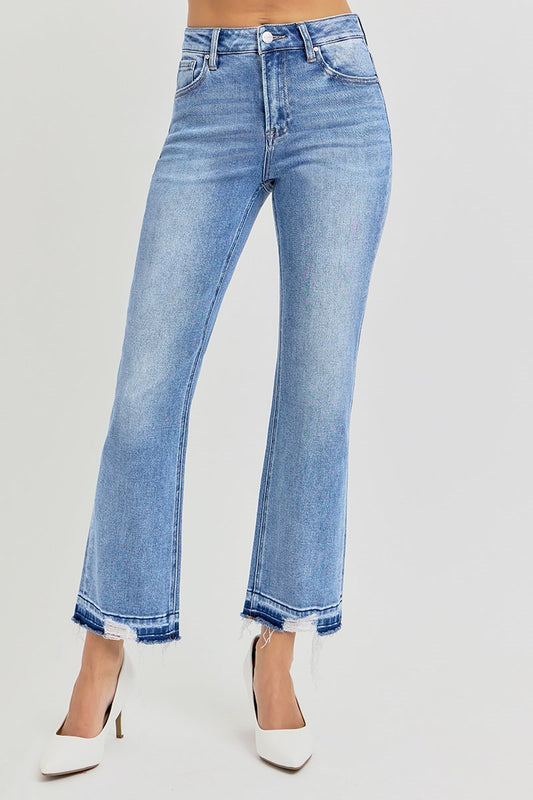 Plus Risen Crop Straight Shadow Hem Jean