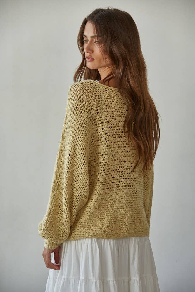 Knit Crochet Round Neck Long Sleeve