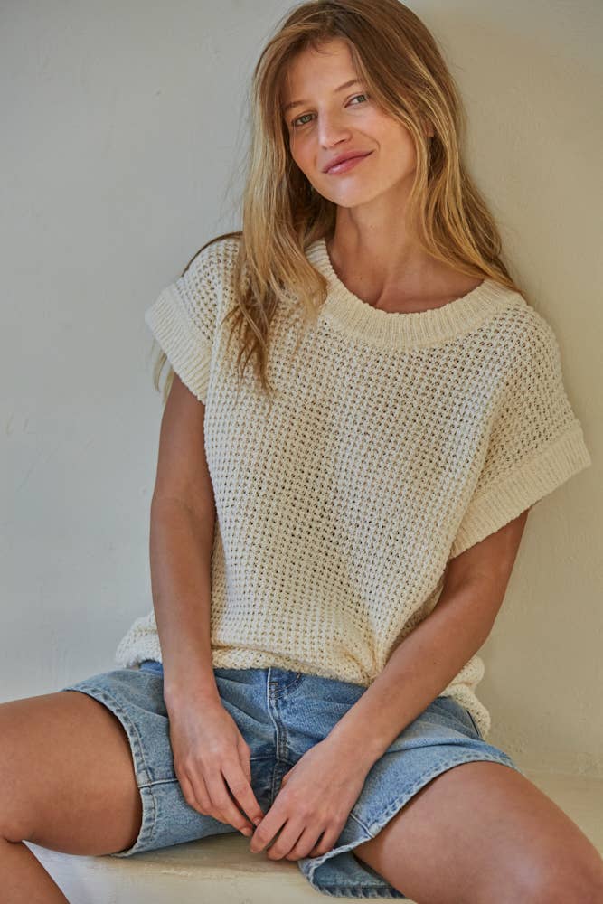 Sweater Short Sleeve Crew Neck