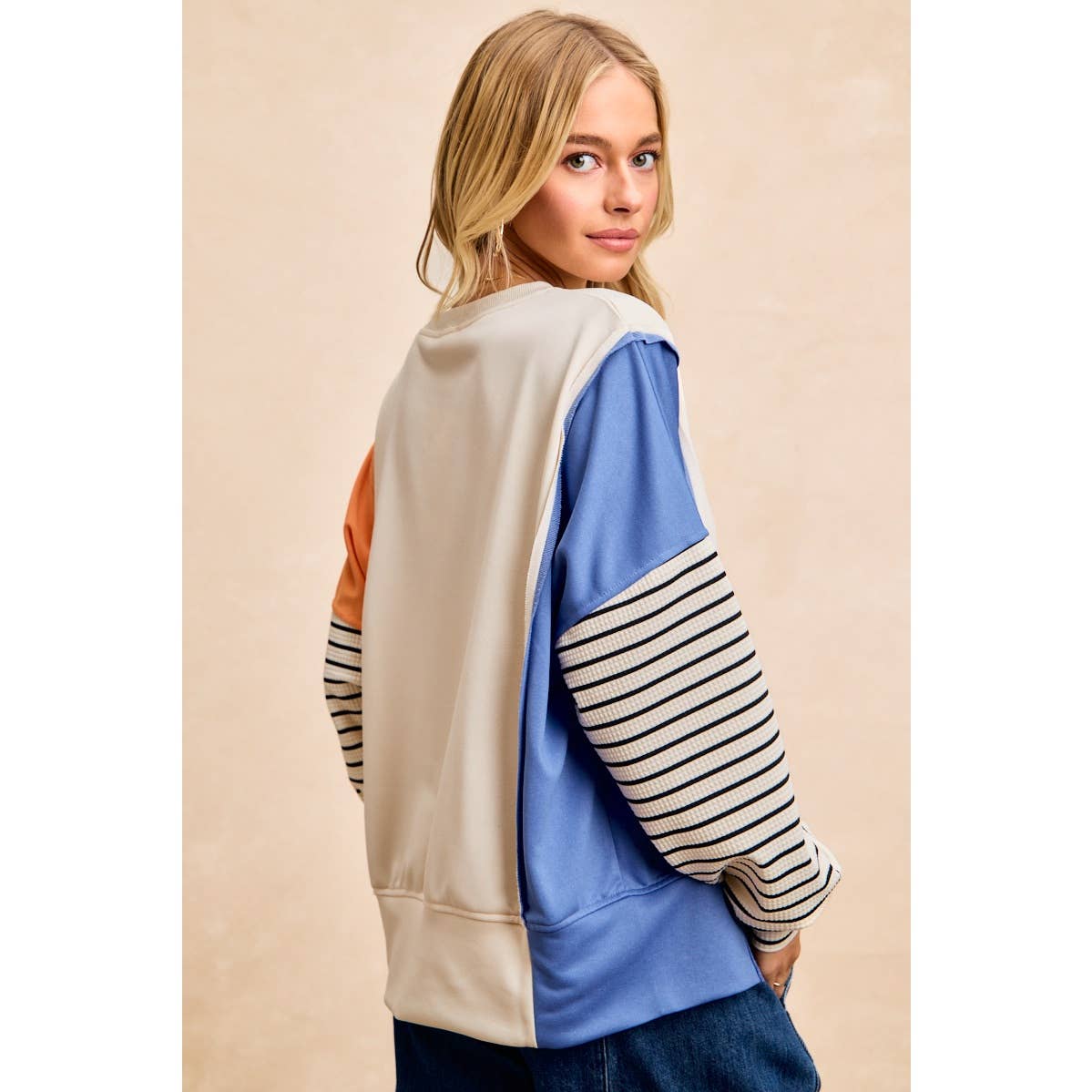 French Terry Color Block Long Sleeve