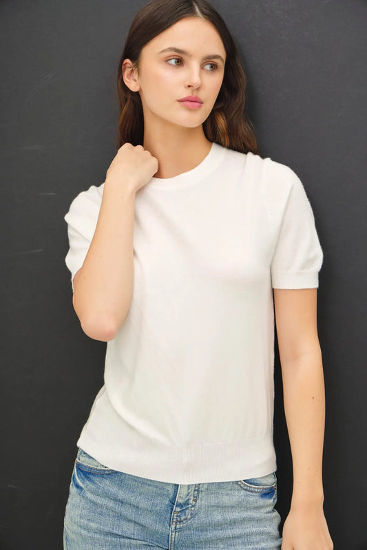 Basic Short Sleeve Sweater Top